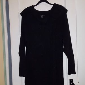 Black Oversized Cowl-neck sweatet